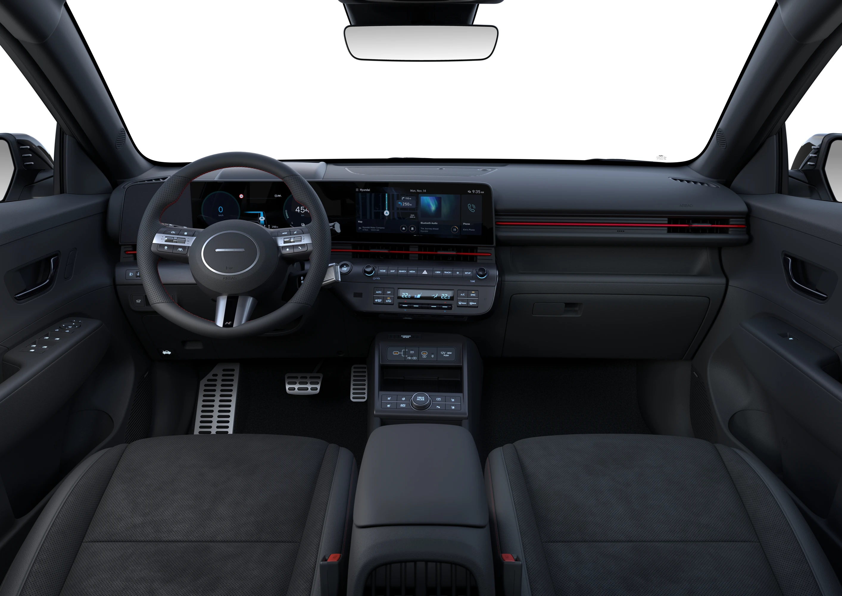 HYUNDAI SX2 Eev Nline BASIS PI SHOT08 Front View Dashboard Door Icons Off